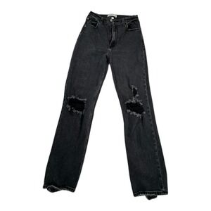 Abercrombie Fitch Curve Love Ankle Straight Ultra High Rise Jeans Black Size 27